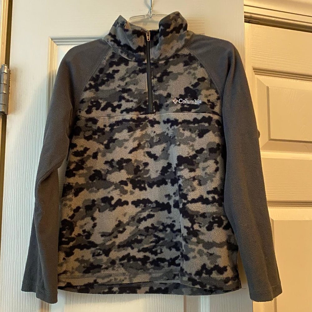 Columbia half zip pull over fleece Gray Camo XS